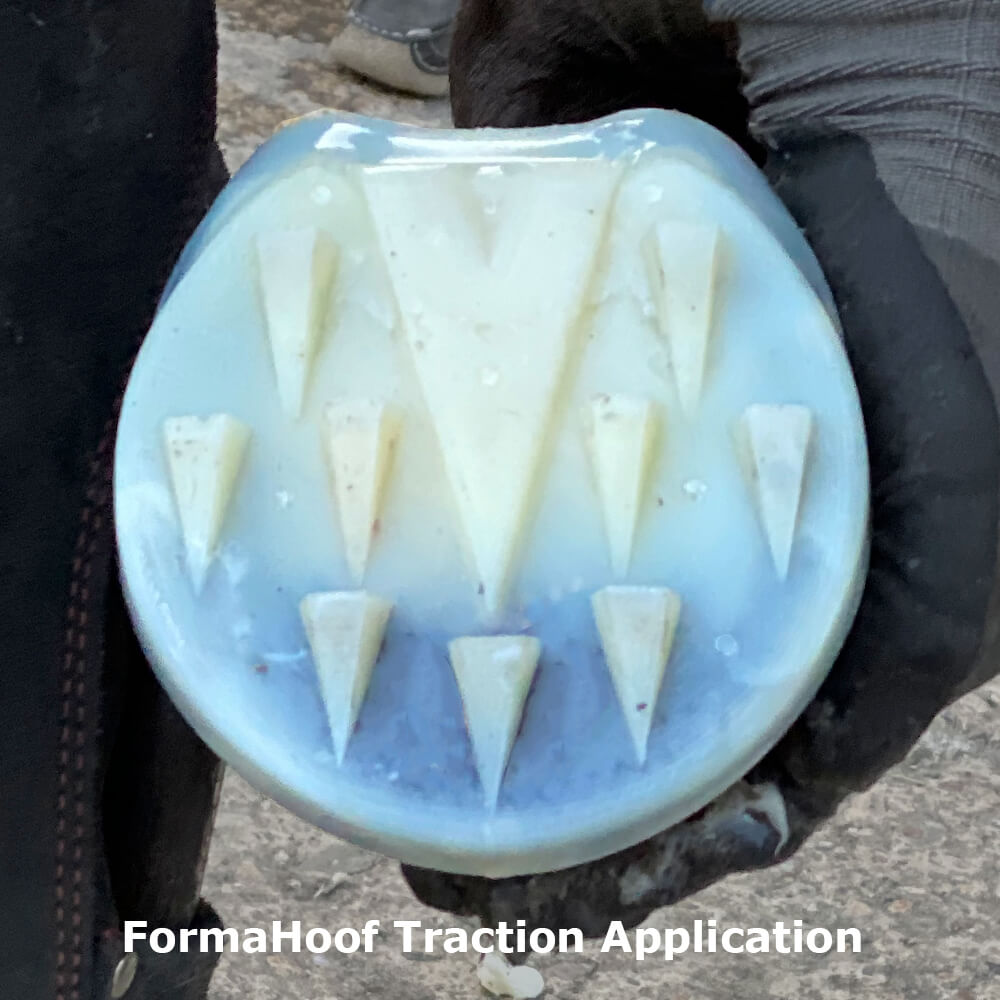 FormaHoof Traction Application on Horse's Hoof